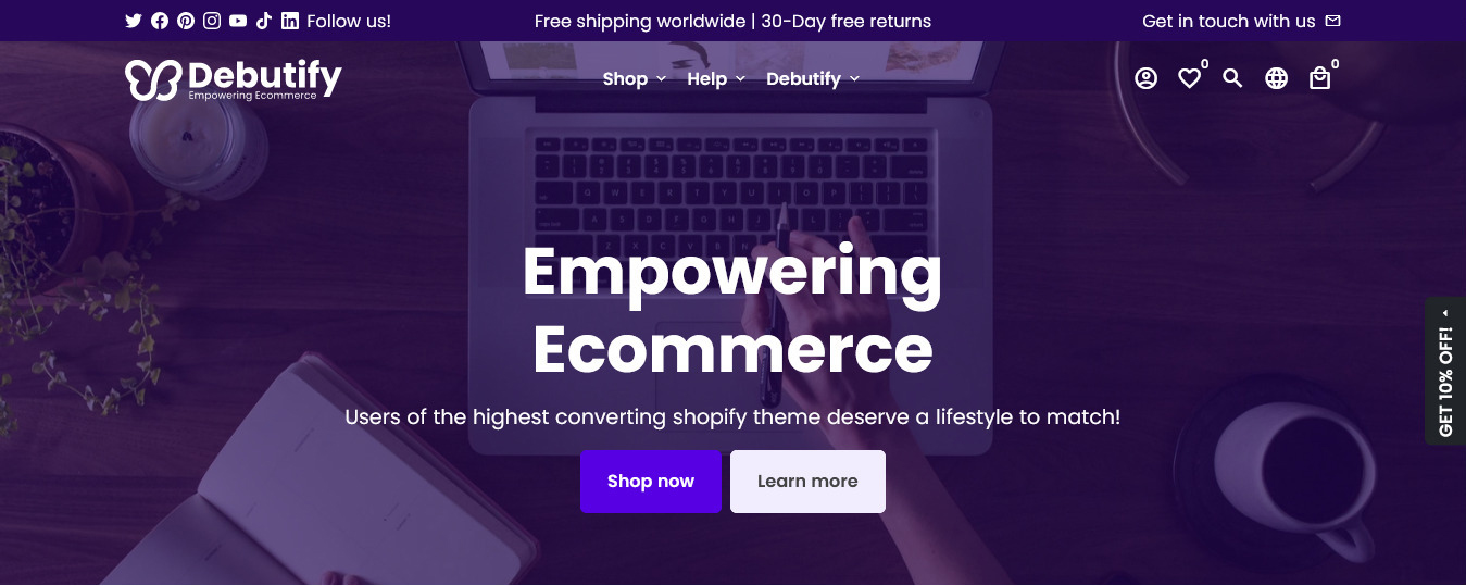 Best Free Shopify Themes-Debutify