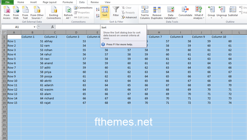 How To Alphabetize Columns In Excel Step 2