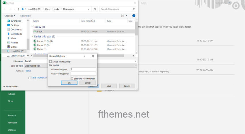 How to Password Protect An Excel Document Step 5