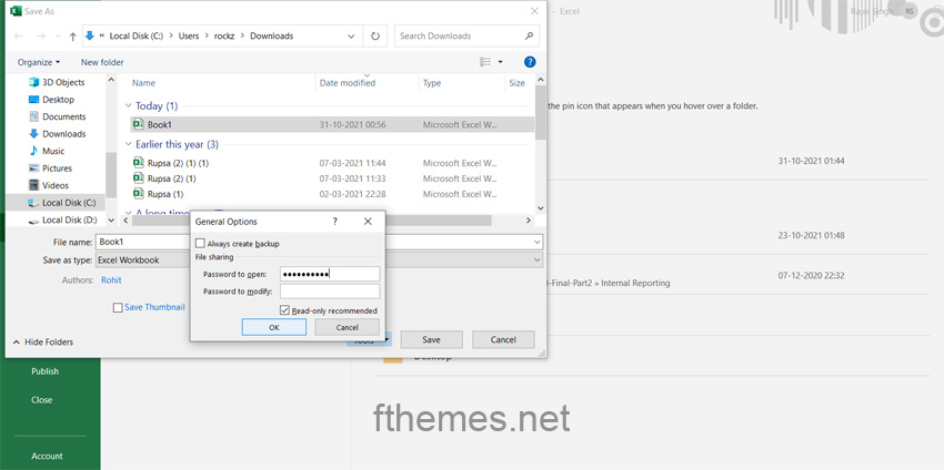 How to Password Protect An Excel Document Step 6