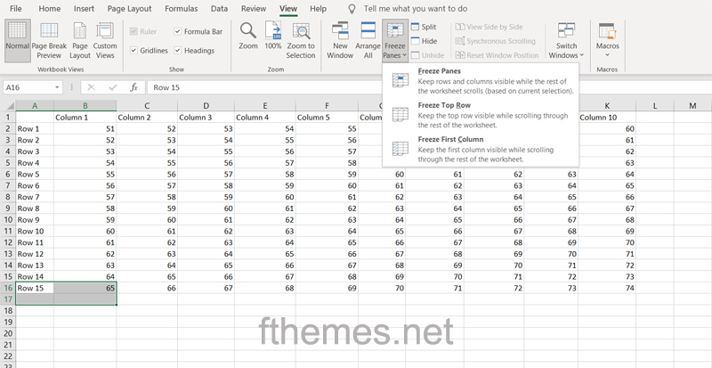 How to freeze a row and column in excel Step 2