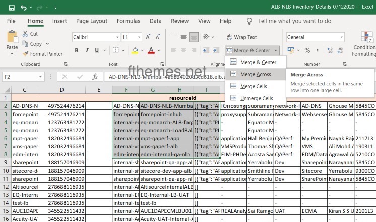 Merge Two Cells In Excel Step 2